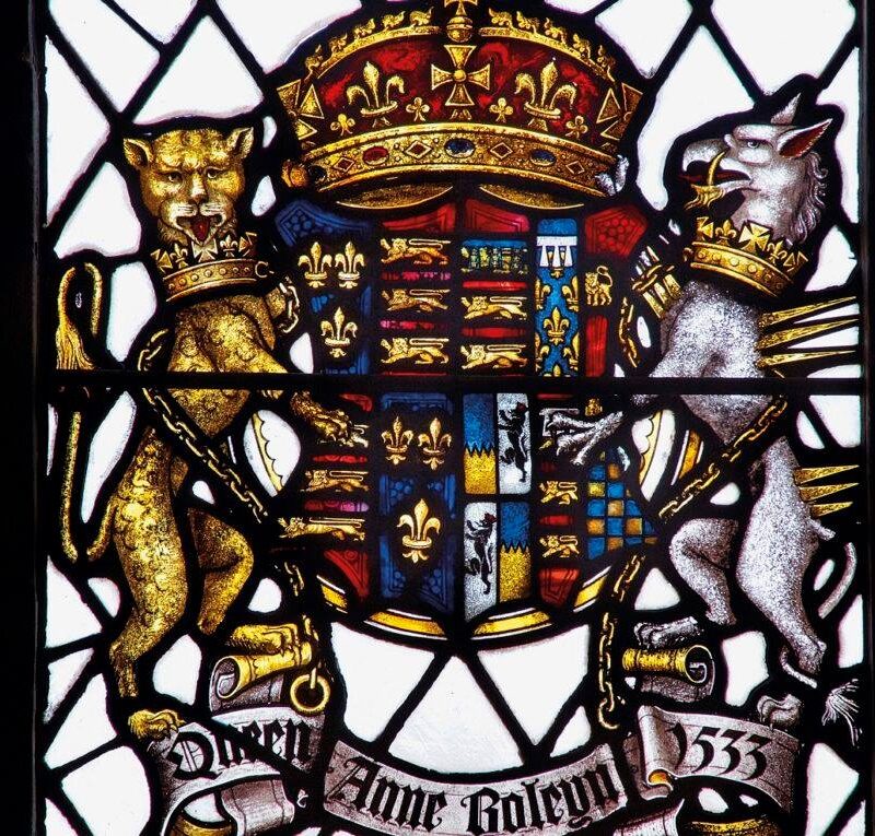 Hever Castle stained glass of Queen Anne Boleyn 1533