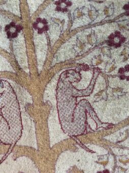 Silk rug of Broadward Hall monkeys on the trees